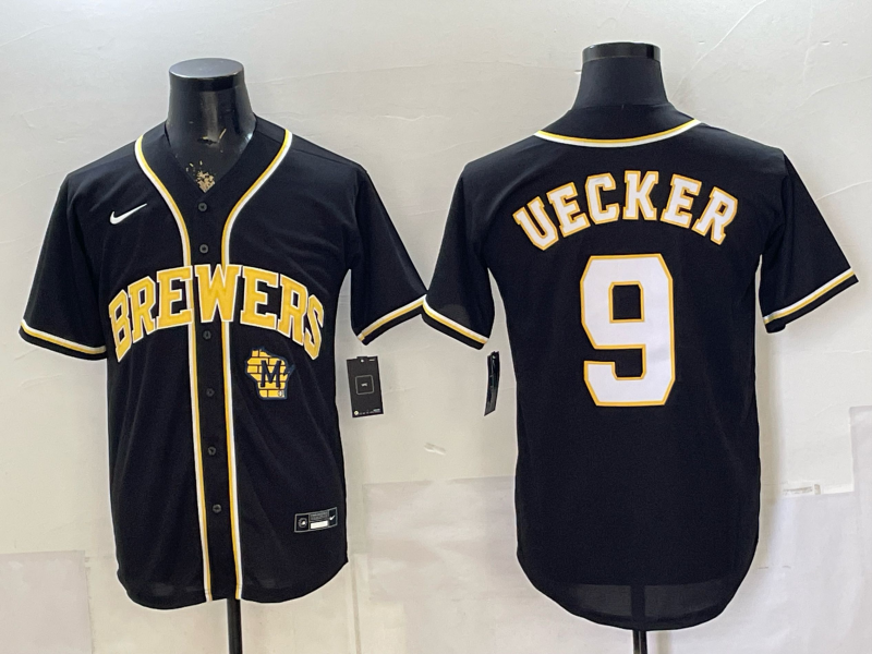 Men 2026 Milwaukee Brewers #9 Uecker black Game Nike MLB Jersey 052808